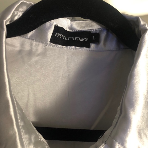 Metallic silver long-sleeve shirt - Picture 2 of 2